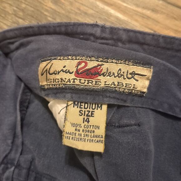 gloria Vanderbilt Signature Label blue pleated trouser Pants size 14 - Picture 3 of 5